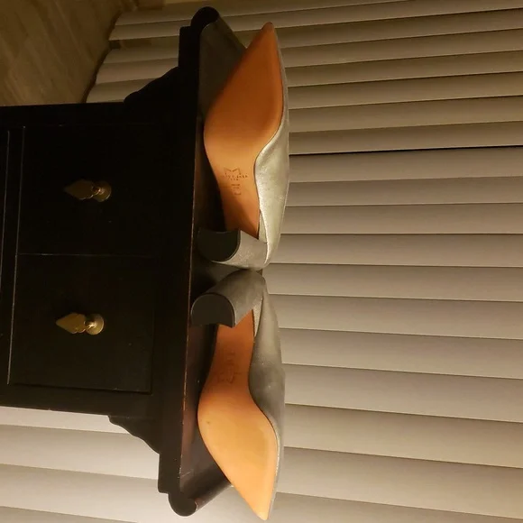 Marc Fisher Silver Pointed Toe Mules - Picture 5 of 5